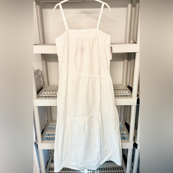 NWT Donna Morgan White‎ Tiered Stretch Cotton Maxi Sundress Sz 10 - Picture 2 of 13